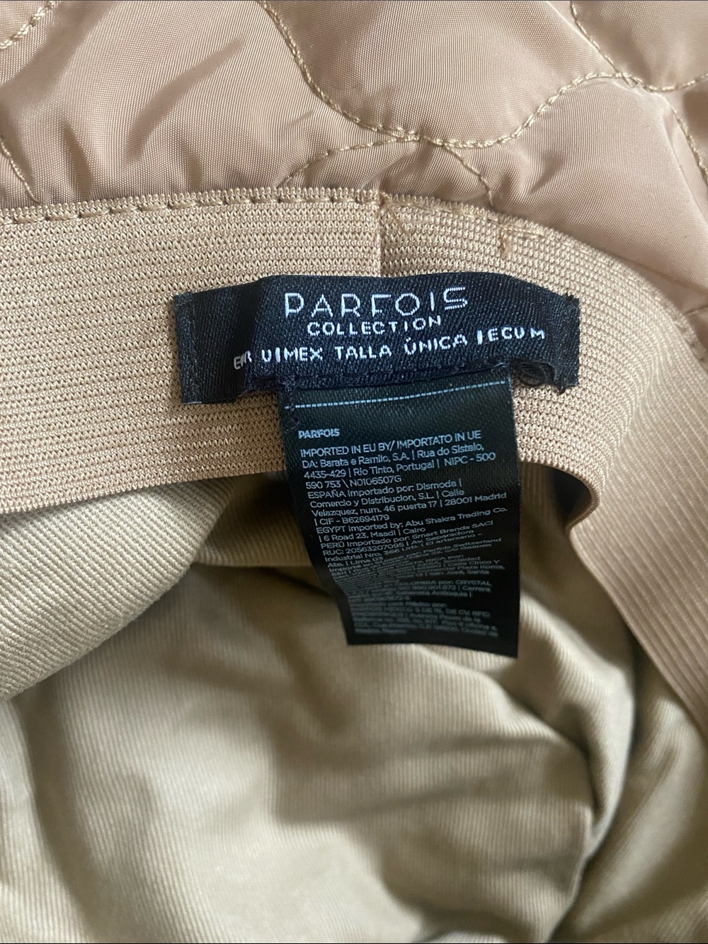 Parfois Collection Quilted Bucket Hat Beige Neutral Size M 58cm - Picture 5 of 6